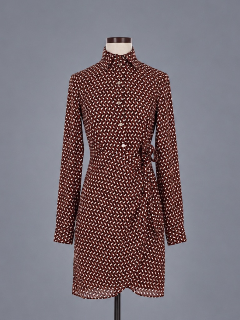 MICHAEL Michael Kors Geometric Print Wrap Shirt Dress – Size XS NWT